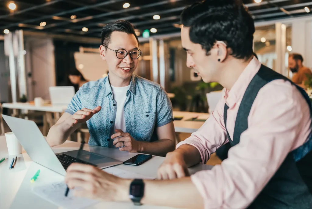 Employees meeting at a coffee shop